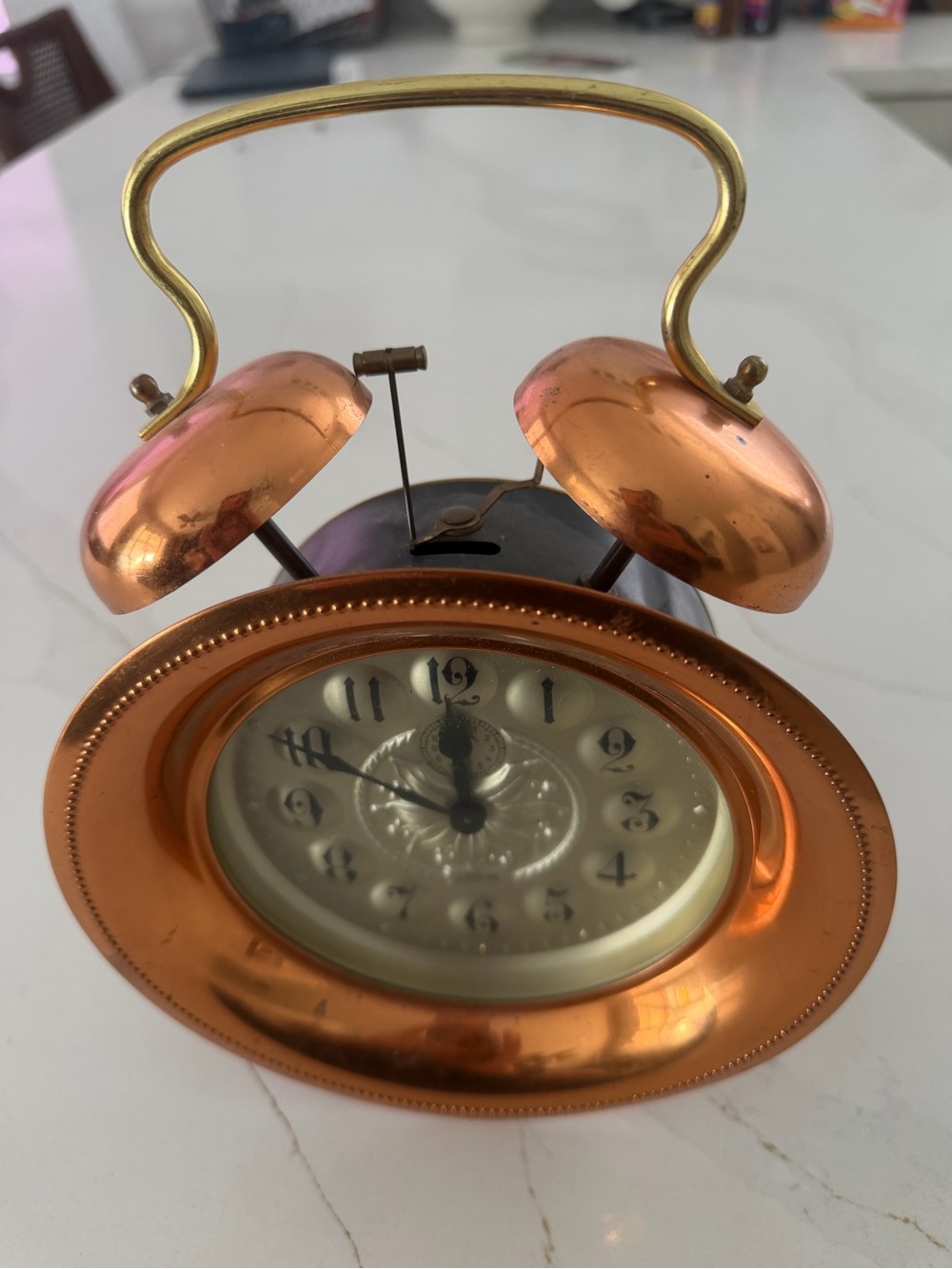 Kaiser Western Germany Vintage Copper-Style Twin Bell Alarm Clock